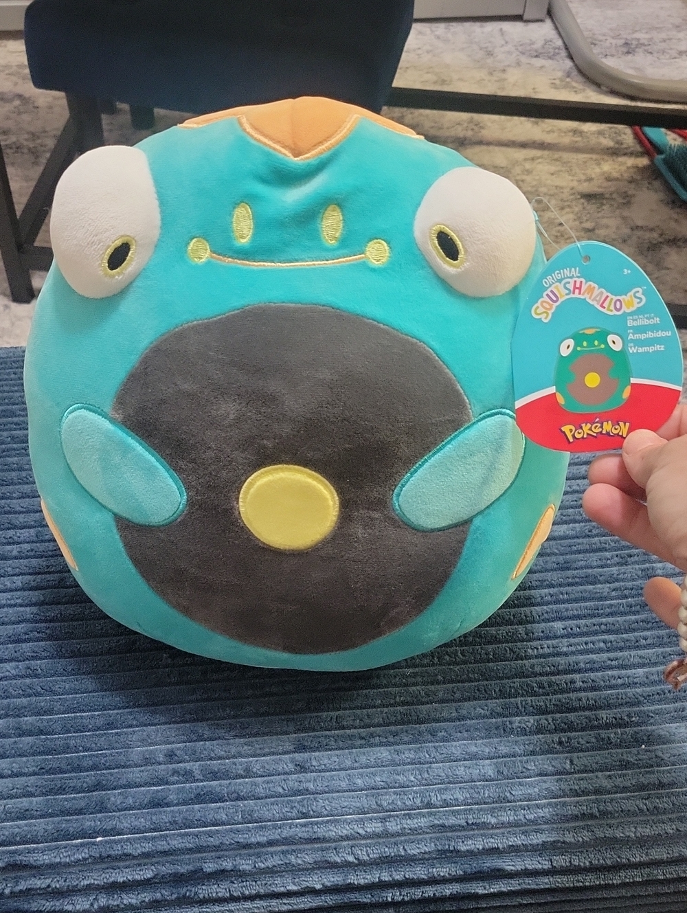 Squishmallows Turquoise & Yellow Bellibolt Pokémon Plush